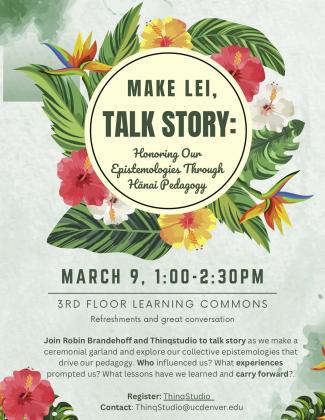 Flyer for Make Lei Talk Story Event